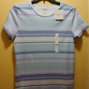 Croft & Barrow Blue and Purple Short Sleeve Tee